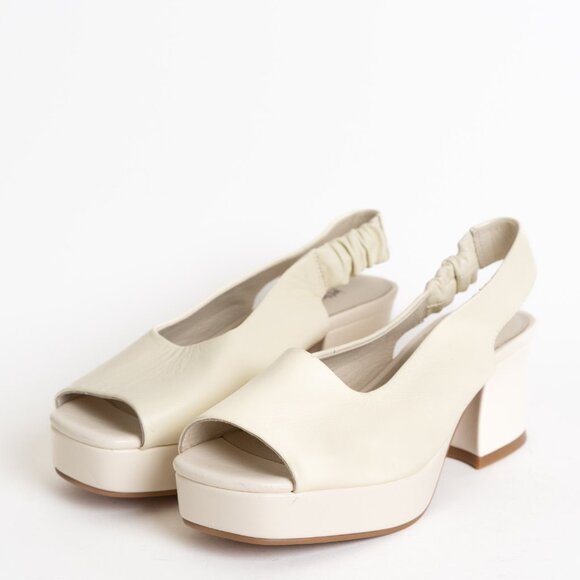 Jeffrey Campbell White Sandals with Peep-Toe Design - Picture 1 of 16